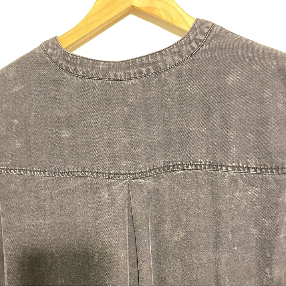 For The Republic Black Lyocell  Long Sleeved Shirt Dress size Large - Picture 11 of 15